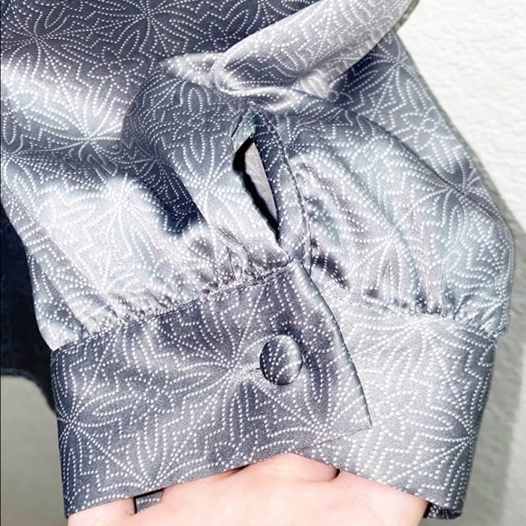NY&Co Silver Square Neck Silky Patterned Blouse - Picture 7 of 10